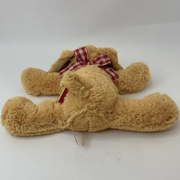 Dan Dee Puppy Dog Plush Stuffed Animal Red Love Heart Gingham Plaid Bow - Picture 3 of 9